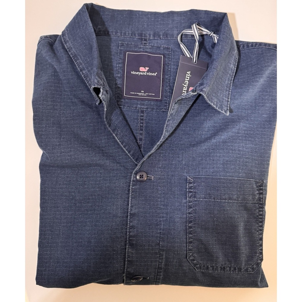 Vineyard Vines NWT Chore Jacket Men's XL Medium Blue Patch Pockets Buttons - Picture 3 of 8